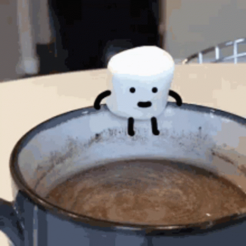 Stay Puft Marshmallow Man Diving In Chocolate GIF