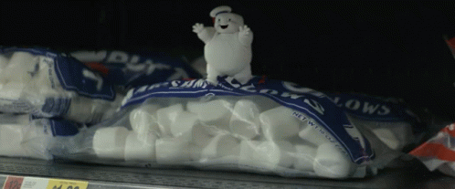 Stay Puft Marshmallow Man Falling Down GIF