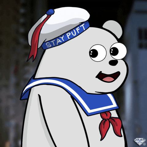Stay Puft Marshmallow Man Wobbly Eyes GIF