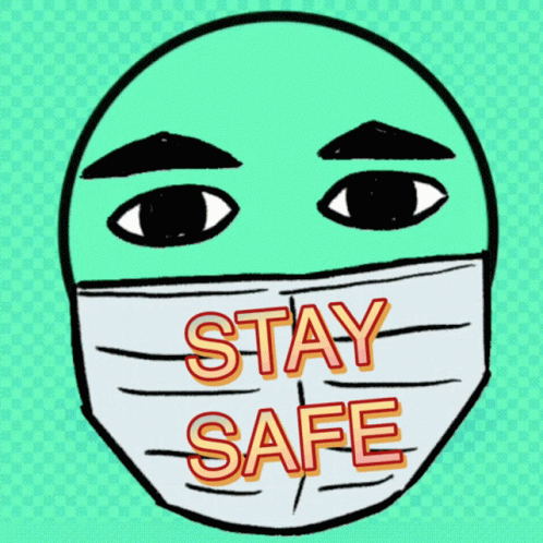 Stay Safe Wearing Face Mask Blinking Eyes GIF