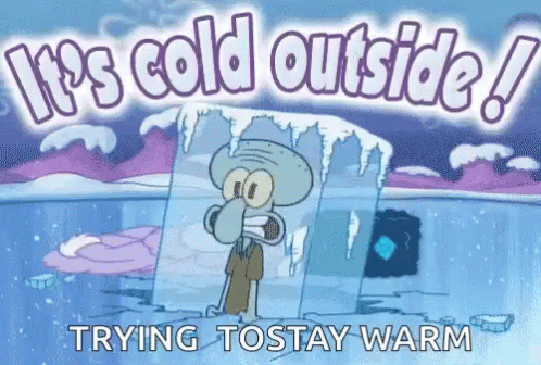 Squidward Trying To Stay Warm GIF
