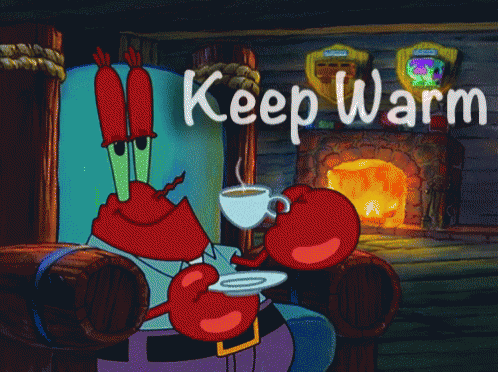 Mr. Krabs Drinking Coffee Stay Warm GIF