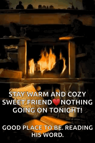 Stay Warm And Cozy Sweet Friend Nothing Going On Tonight ! Good Place To Be , Reading His Word . GIF
