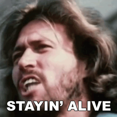 Stayin Alive Barry Gibb Closeup GIF