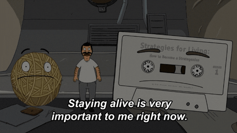 Stayin Alive Bob Belcher With Yarn Cassette Tape GIF