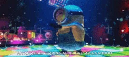 Stayin Alive Despicable Me Minion Grooving GIF