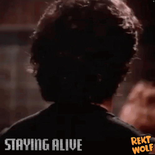 Stayin Alive Man With Wolf Head GIF