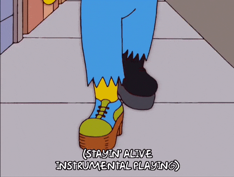 Stayin Alive The Simpsons Jonathan Frink Sr GIF