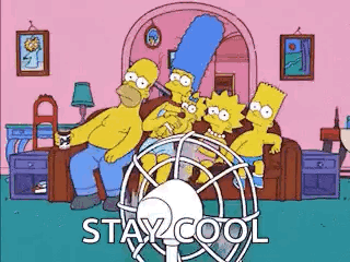Staying Cool With Simpsons Family GIF