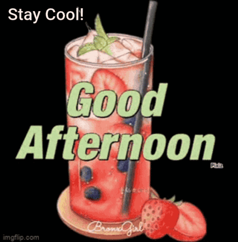 Staying Cool With Strawberry Juice GIF