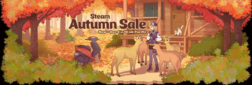 Steam Autumn Sale Man And Deer GIF