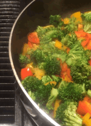 Steam From Cooking Mixed Vegetables GIF