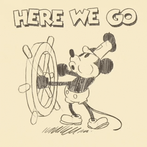 Steamboat Willie Mickey Mouse Drawing GIF