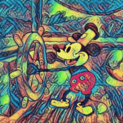 Steamboat Willie Psychedelic Colors GIF