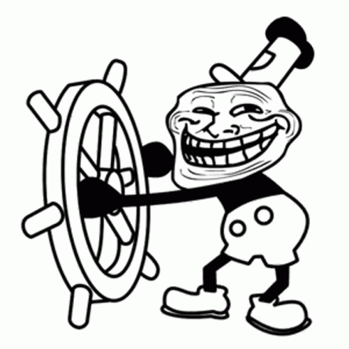 Steamboat Willie Troll Face GIF