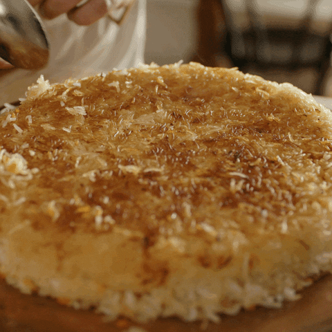 Steaming Spread Of Rice GIF