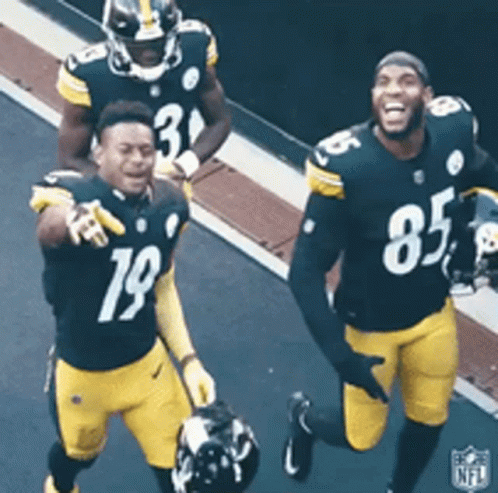 Steelers Posing And Laughing Together GIF