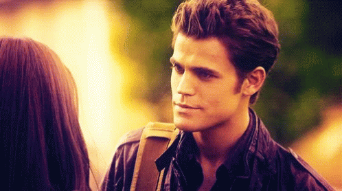 Stefan Salvatore Blushing Smile GIF