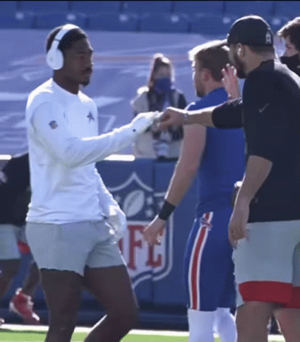 Stefon Diggs High Five With Teammates GIF