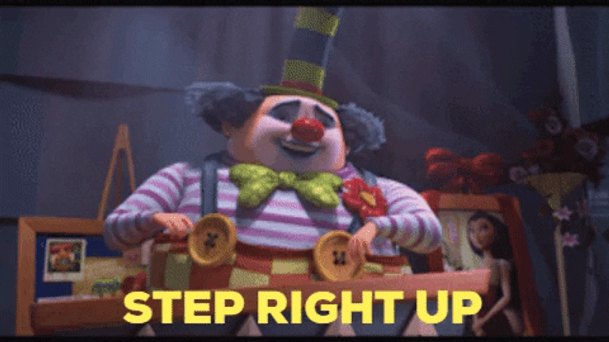 Step Right Up Clown GIF