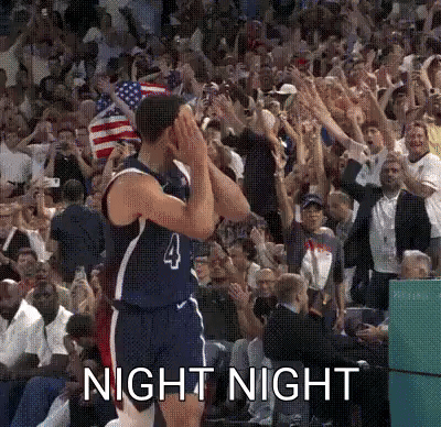 Steph Curry Night Night Black Jersey Poses GIF