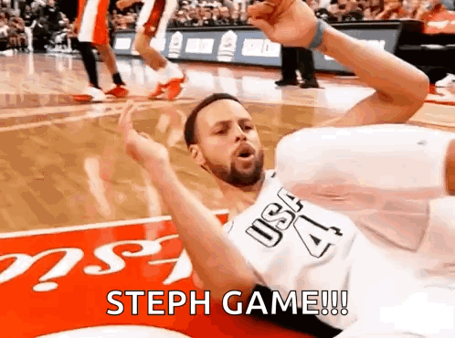 Steph Curry Night Night Game Lay On Floor GIF