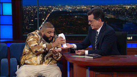 Stephen Colbert And Dj Khaled Rubbing Lotion GIF