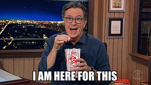 Stephen Colbert Popcorn Ready GIF