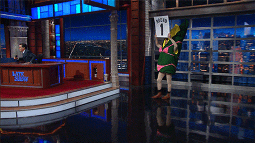 Stephen Colbert Show Corn Round 1 GIF