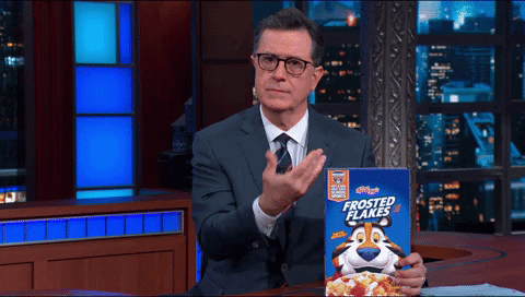 Stephen Colbert Tony The Tiger Cereal GIF