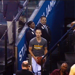 Stephen Curry Sideline Shot GIF