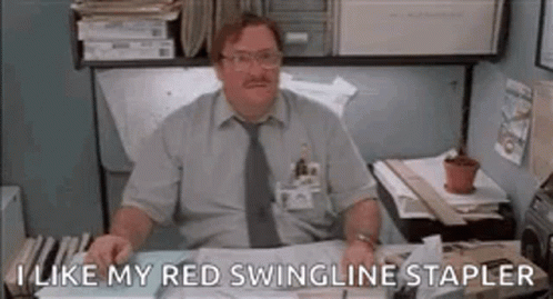 Stephen Root Milton Office Space I Like Stapler GIF