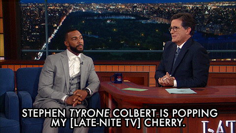 Stephen Tyrone Colbert Is Popping My Cherry GIF