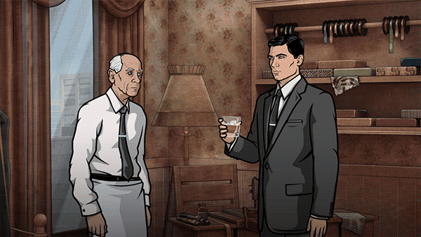 Sterling Archer Taking A Shot GIF