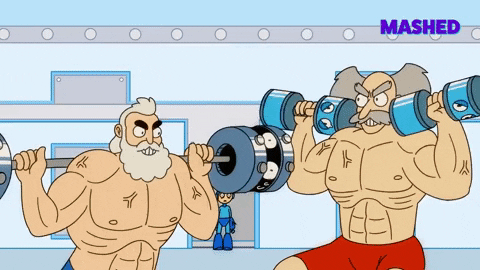 Steroids Animated Gym Rats Working Out GIF