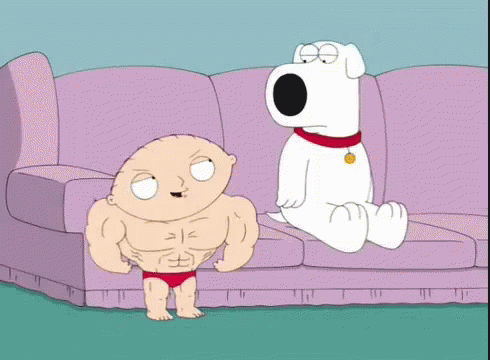 Steroids Stewie Griffin Family Guy Flexing Muscle GIF