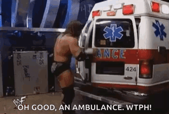 Steve Austin Wambulance Surprise Attack GIF