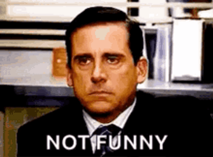 Steve Carell Not Funny Serious Face Reaction GIF