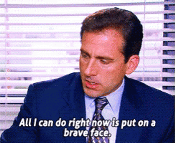 Steve Carell Terrified Brave Face GIF