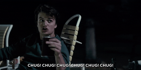 Steve Harrington Chug Beer GIF