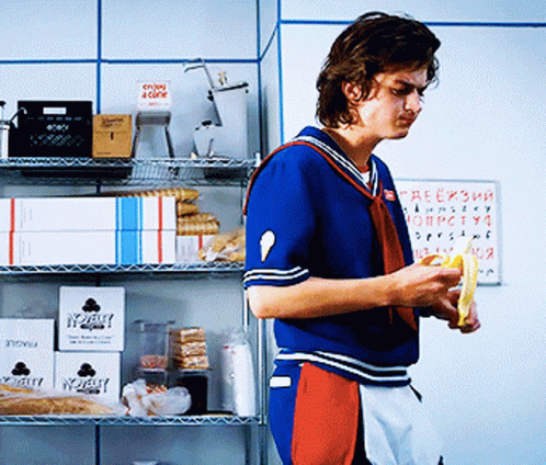 Steve Harrington Eating Banana GIF