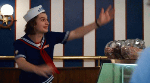 Steve Harrington Happy Trumpet GIF