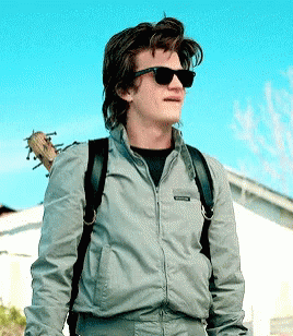 Steve Harrington Looking Around GIF