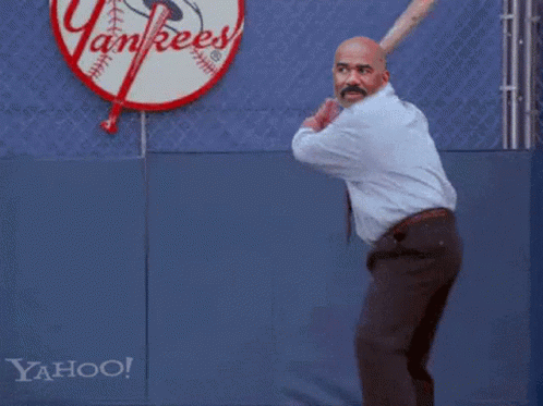 Steve Harvey Baseball Bat GIF