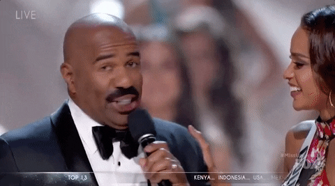 Steve Harvey Miss Universe Joke GIF