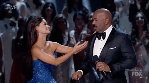 Steve Harvey Pia Wurtzbach Kiss GIF