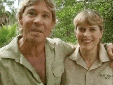 Steve Irwin With His Wife Terri GIF
