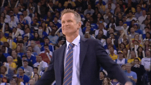 Steve Kerr Cheering Up His Team GIF