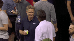 Steve Kerr Holding Cup Of Coffee Talking GIF