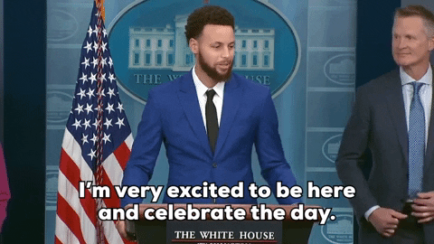 Steve Kerr Proudly Stand Beside Stephen Curry GIF